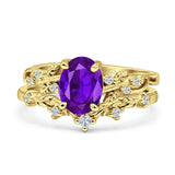 Two Piece Oval CZ Ring