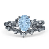 Two Piece Oval CZ Ring