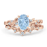 Two Piece Oval CZ Ring