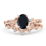 Two Piece Oval CZ Ring