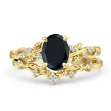 Two Piece Oval CZ Ring