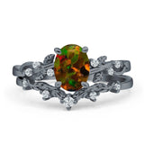 Two Piece Oval CZ Ring