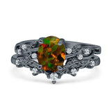 Two Piece Oval CZ Ring