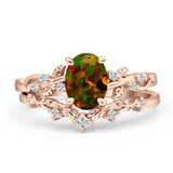 Two Piece Oval CZ Ring