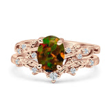 Two Piece Oval CZ Ring