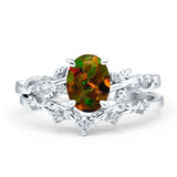 Two Piece Oval CZ Ring