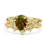 Two Piece Oval CZ Ring