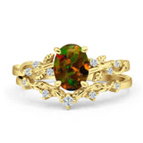 Two Piece Oval CZ Ring