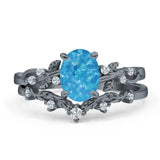 Two Piece Oval CZ Ring