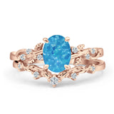 Two Piece Oval CZ Ring