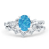 Two Piece Oval CZ Ring