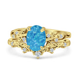 Two Piece Oval CZ Ring