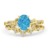 Two Piece Oval CZ Ring