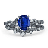 Two Piece Oval CZ Ring