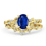 Two Piece Oval CZ Ring