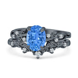 Two Piece Oval CZ Ring