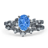 Two Piece Oval CZ Ring