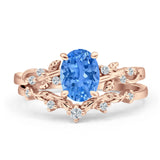 Two Piece Oval CZ Ring