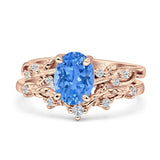 Two Piece Oval CZ Ring