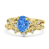 Two Piece Oval CZ Ring