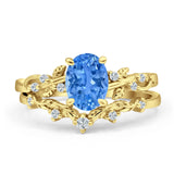 Two Piece Oval CZ Ring