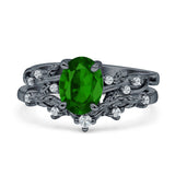 Two Piece Oval CZ Ring