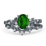 Two Piece Oval CZ Ring