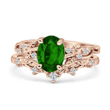 Two Piece Oval CZ Ring