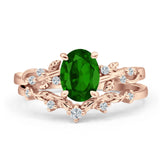 Two Piece Oval CZ Ring