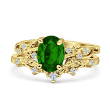 Two Piece Oval CZ Ring