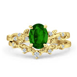 Two Piece Oval CZ Ring