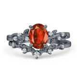 Two Piece Oval CZ Ring