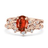 Two Piece Oval CZ Ring