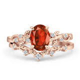 Two Piece Oval CZ Ring