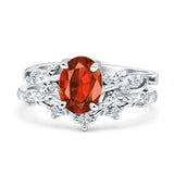 Two Piece Oval CZ Ring