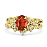 Two Piece Oval CZ Ring