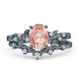 Two Piece Oval CZ Ring