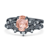 Two Piece Oval CZ Ring
