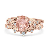 Two Piece Oval CZ Ring