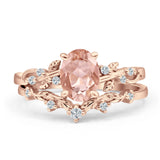 Two Piece Oval CZ Ring