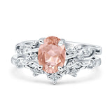 Two Piece Oval CZ Ring