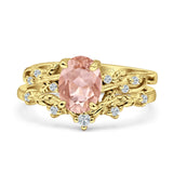Two Piece Oval CZ Ring