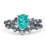 Two Piece Oval CZ Ring