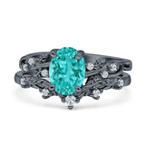 Two Piece Oval CZ Ring