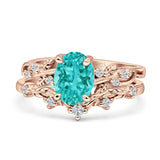 Two Piece Oval CZ Ring