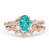 Two Piece Oval CZ Ring