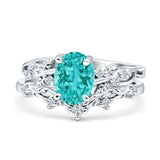 Two Piece Oval CZ Ring