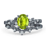 Two Piece Oval CZ Ring