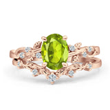 Two Piece Oval CZ Ring