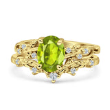 Two Piece Oval CZ Ring